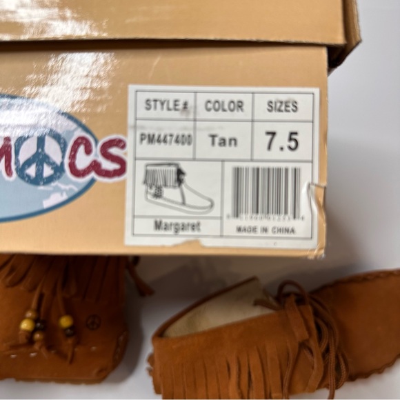 New Fringed Moccasins in Tan - Picture 11 of 14